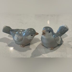 2 Vintage Otagiri Charming Blue Gray Bird Figurines